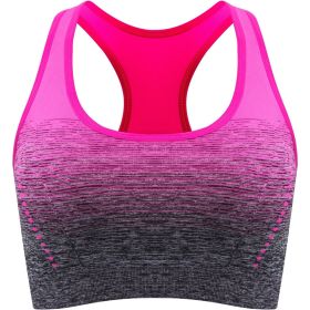 1pc/2pcs/3pcsMedium Support Two Tone Racer Back Sports Bra, Fitness Workout Running Yoga Bra (Color: Rose Red, size: S(4))